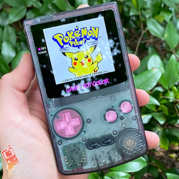 Custom Backlit Nintendo Gameboy Color IPS XL Clear Pink/Black by  8bitAesthetics