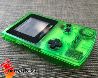 Custom Backlit Nintendo Gameboy Color Clear Green/Black by 8bitAesthetics