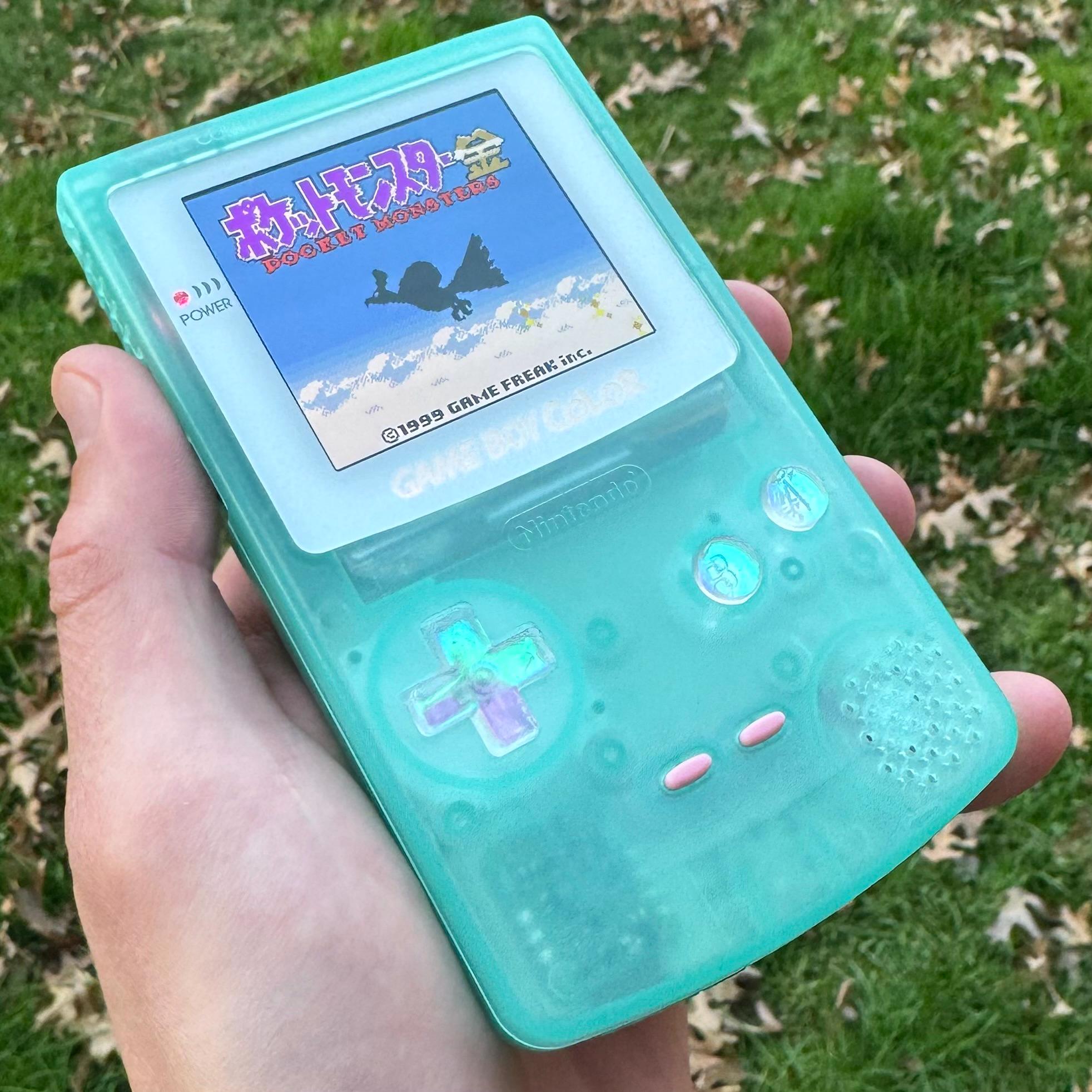 Custom Backlit Nintendo Gameboy Color Clear Green/white/pink Glow