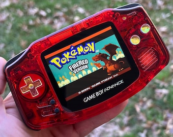 Custom IPS Backlit Nintendo Gameboy Advance Mirror Red/Gold Opal by 8bitAesthetics