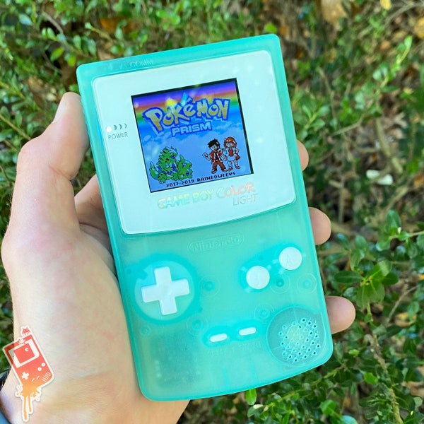 Custom Backlit Nintendo Gameboy Color Clear Blue/Green Glow in the Dark by 8bitAesthetics