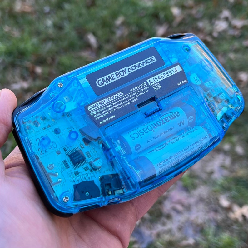 Custom IPS Backlit Nintendo Gameboy Advance Mirror Blue/ Lavender Opal by 8bitAesthetics image 3