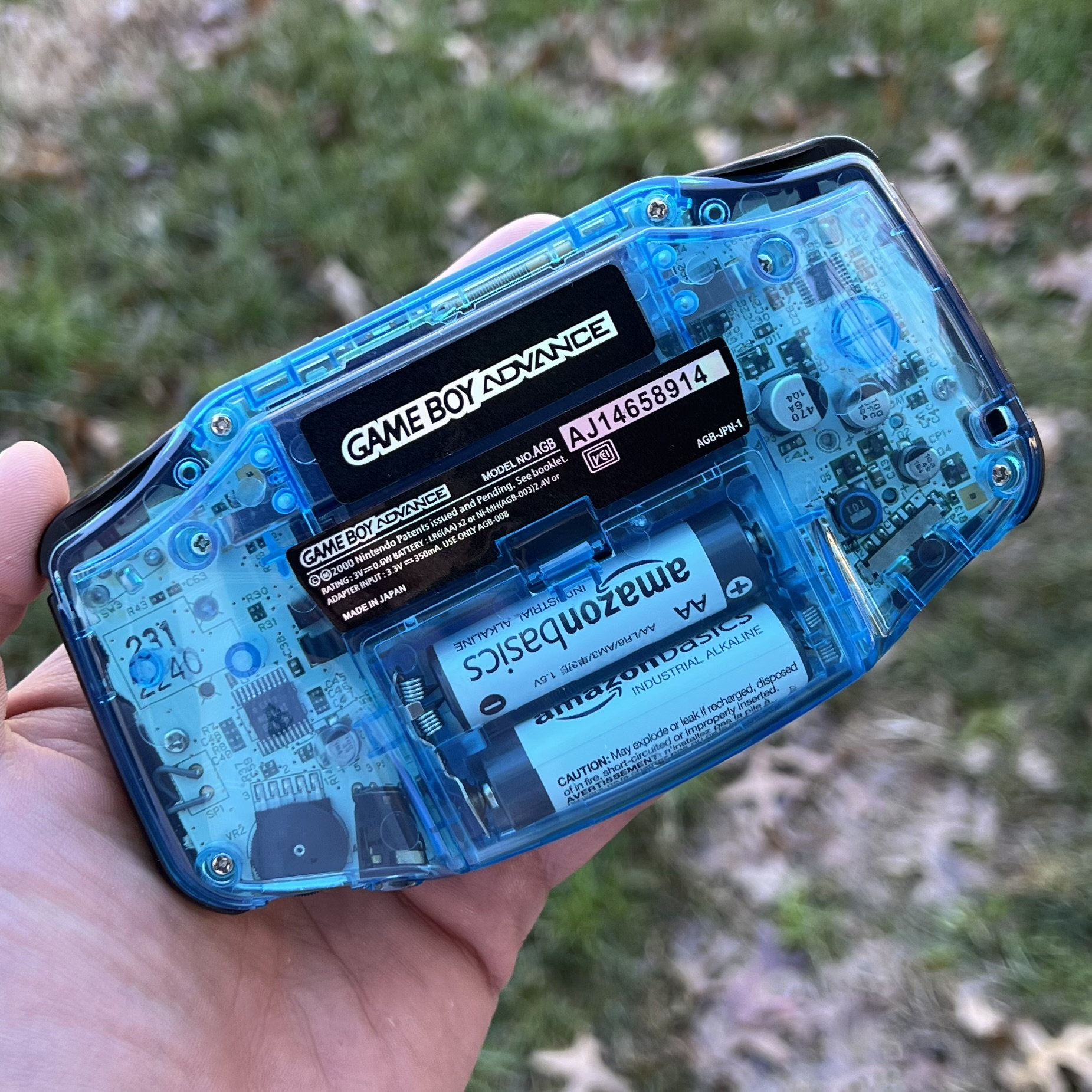 Custom IPS Backlit Nintendo Gameboy Advance Mirror Blue/ Lavender
