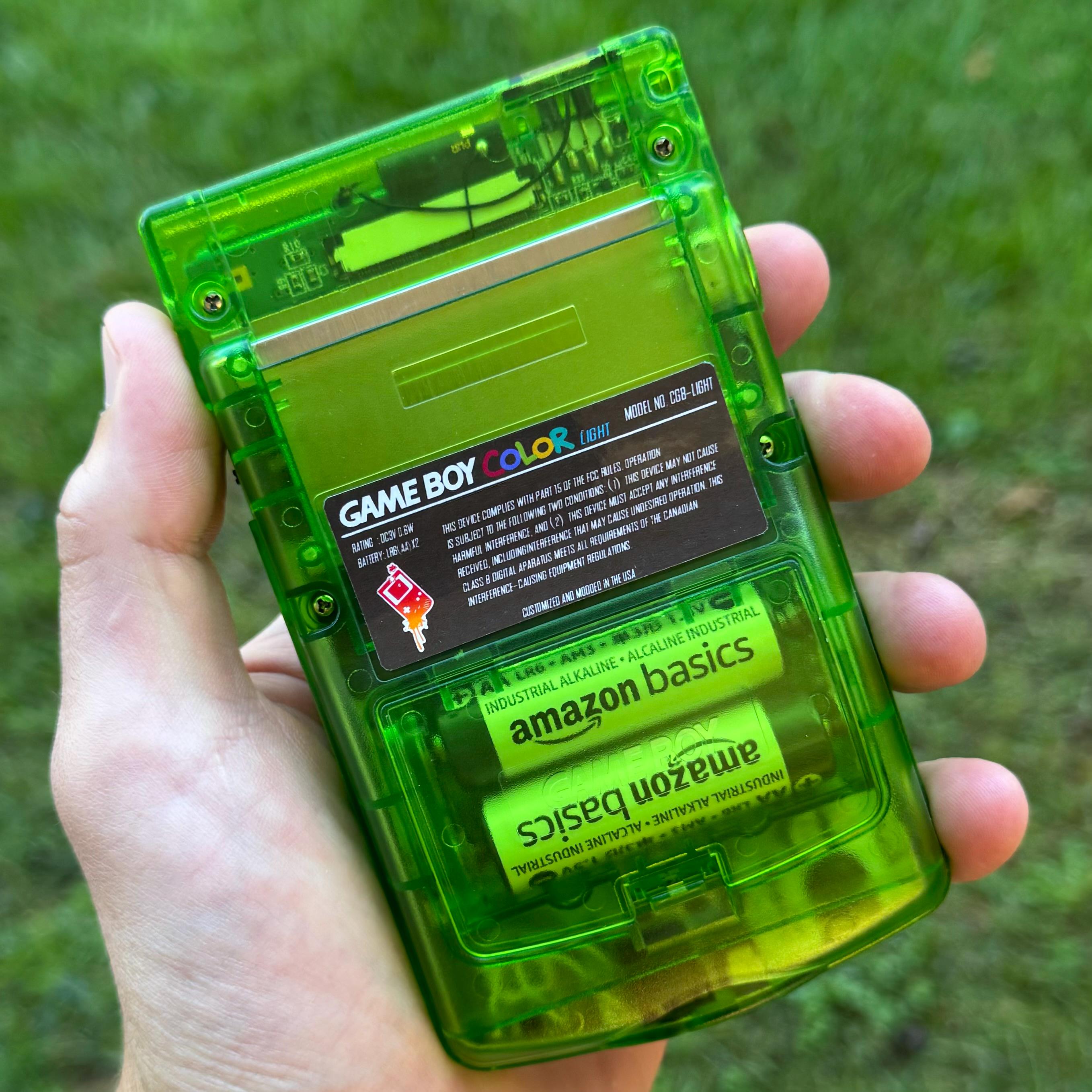 Gameboy Color Light Custom Backlit Nintendo Gameboy Color IPS XL Clear Green/black by ...