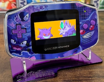 Custom IPS V3 Backlit Nintendo Gameboy Advance "Artist Series" Ghosties Edition by 8bitAesthetics & Jackie's Gaming Art USB-C BUNDLE