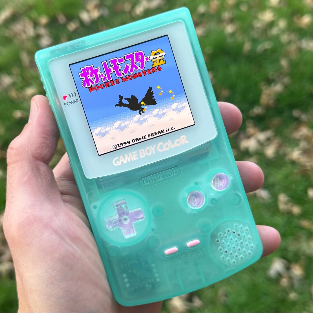 Custom Backlit Nintendo Gameboy Color Clear Green/white/pink Glow