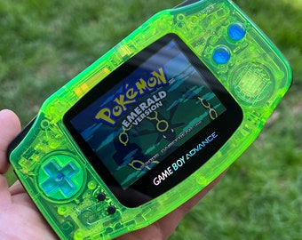 Custom IPS  Backlit Nintendo Gameboy Advance Mirror Green/ Midnight Opal by 8bitAesthetics