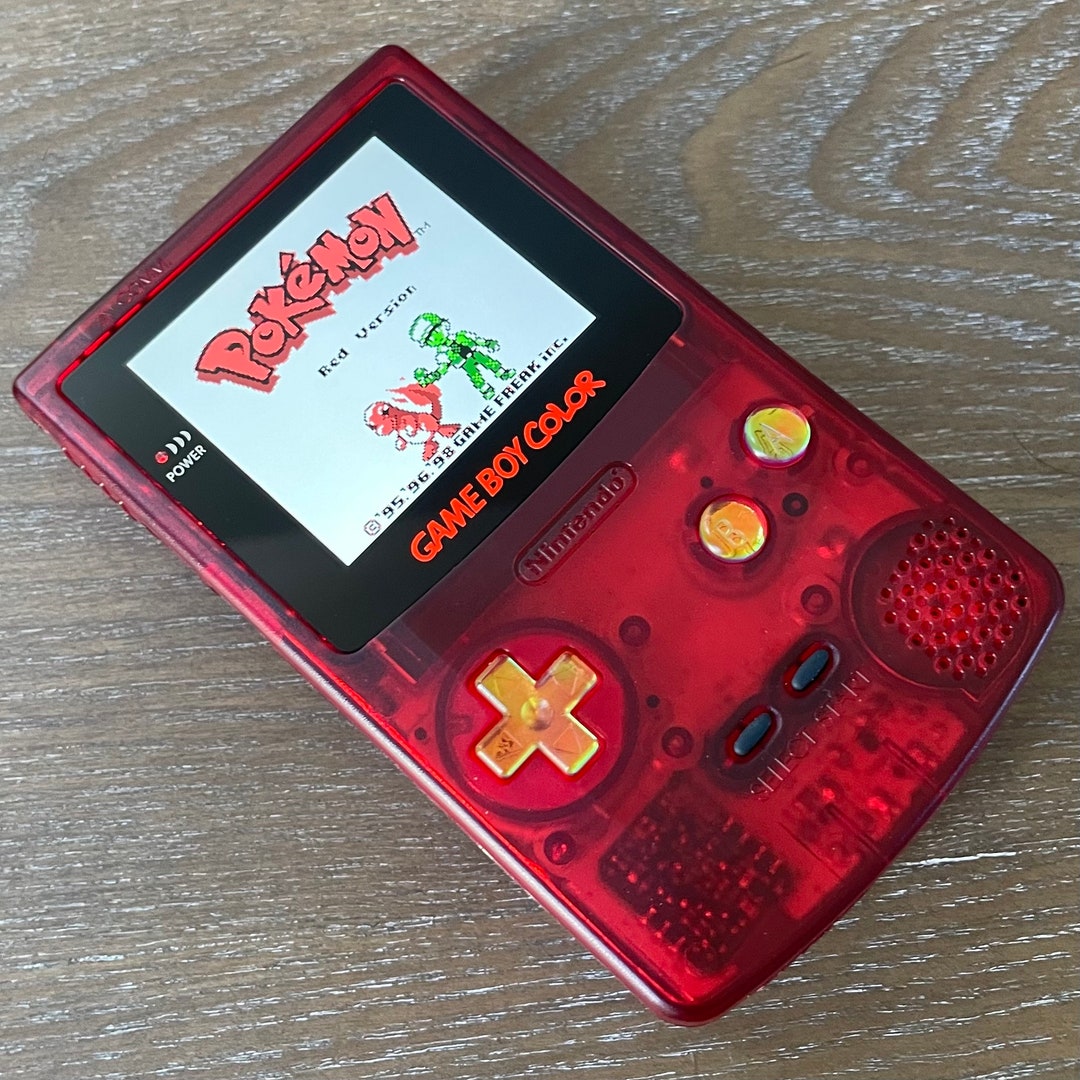 Gameboy Color Custom Backlit IPS XL Clear Red/gold Opal by ...
