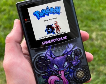 Custom Backlit Nintendo Gameboy Color IPS XL "Artist Series" - Haunter by 8bitAesthetics & Jackie's Gaming Art