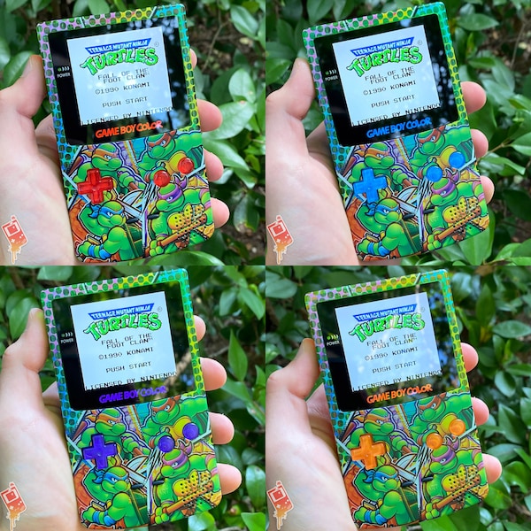 Custom Backlit Nintendo Gameboy Color IPS XL "Artist Series" - TMNT by 8bitAesthetics & Jackie's Gaming Art