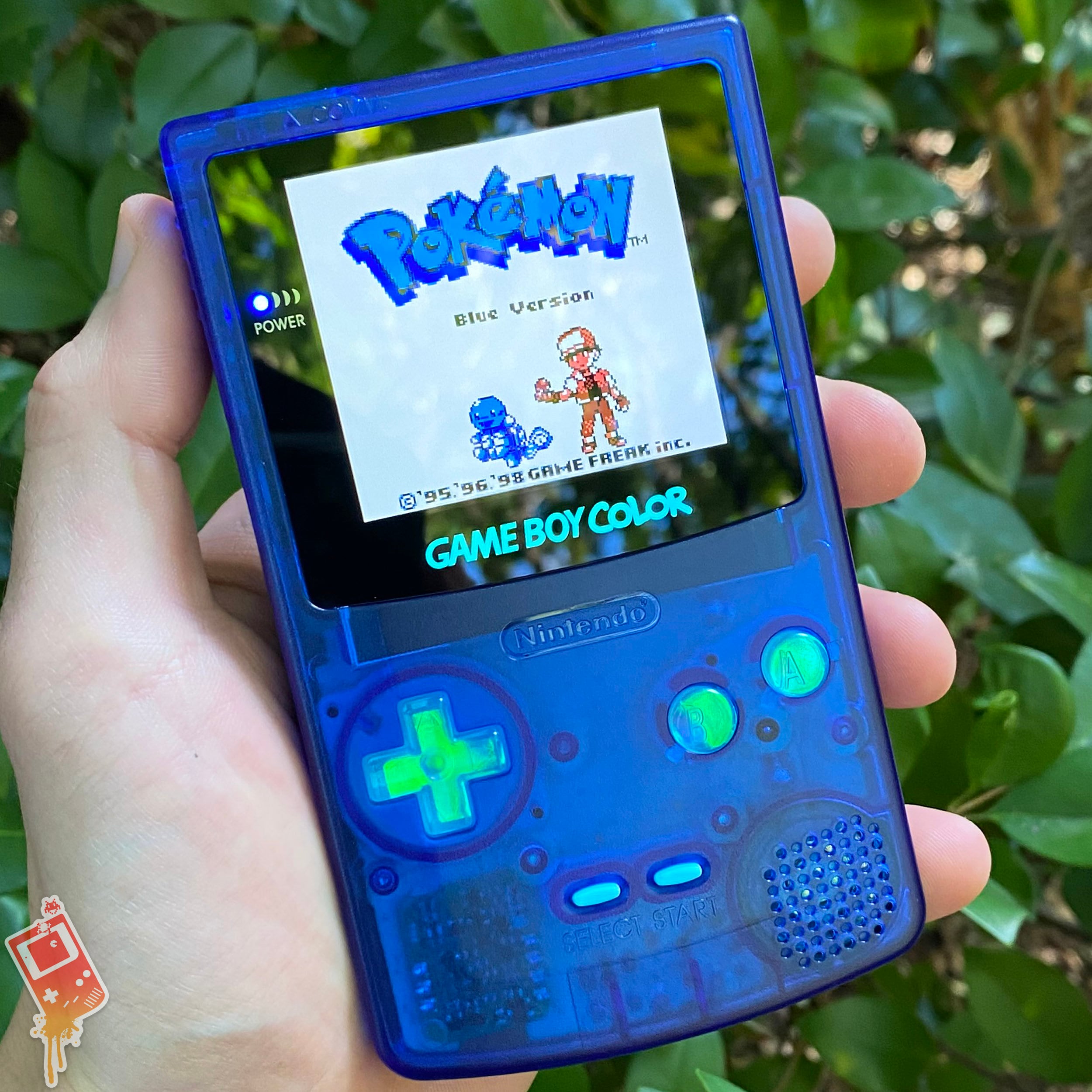 Custom Backlit IPS XL Nintendo Gameboy Color Clear Blue/sky Blue