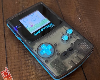 Custom Backlit Nintendo Gameboy Color Clear Blue/Black by 8bitAesthetics