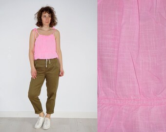 Vintage pink cotton tank top\ crop top