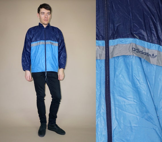 adidas rain jacket blue