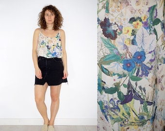 Top de verano romántico floral de los 90