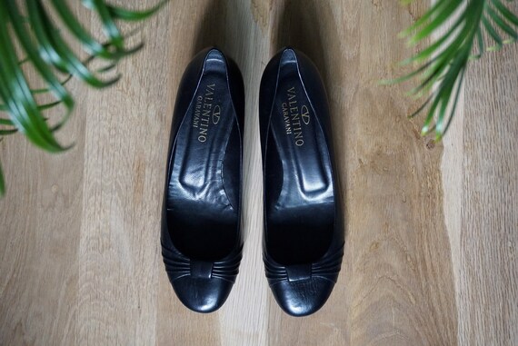 Valentino Garavani Black Leather Ballerina Pumps Ballerina Etsy