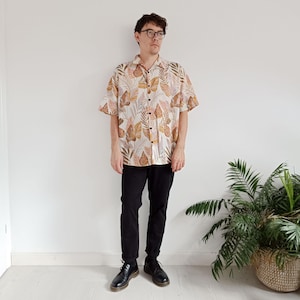 90&#39;s vintage men&#39;s floral cotton shirt