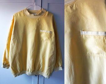 90's yellow silk gender neutral sweatshirt