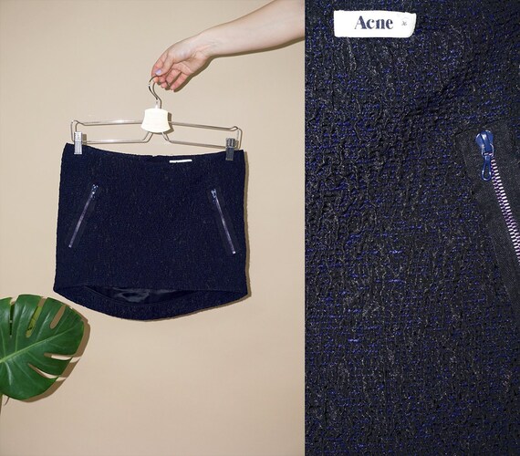 Women's black-blue Acne mini skirt