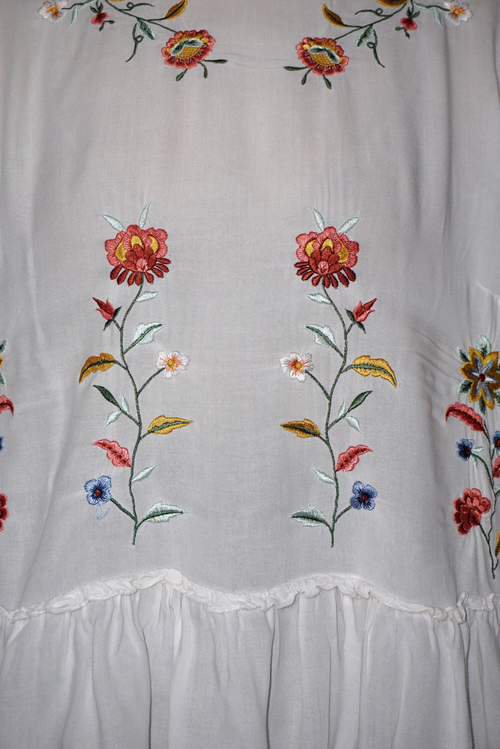 90〜00s Vintage Flower Embroidery Shirt Vintage 90s Top Stitch Floral Embroidered T-shirt Large | eBay