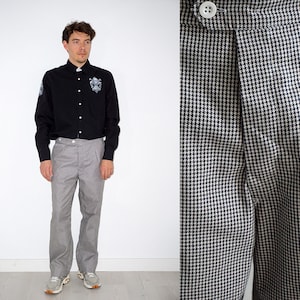 80&#39;s houndstooth patterned baggy trousers