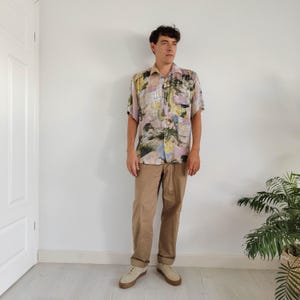 80&#39;s patterned viscose shirt