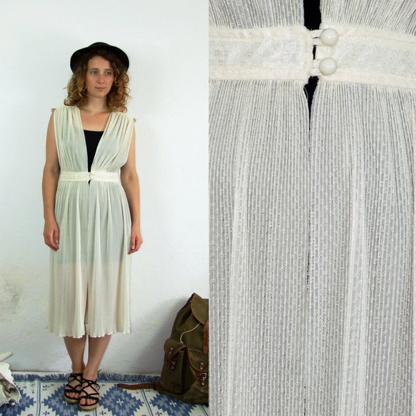 70's vintage women's butter greek dress