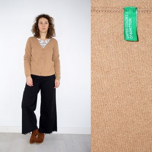 Retro camel brown women&#39;s knitted  wool cardigan