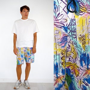 90&#39;s vintage men&#39;s abstract patterned shorts