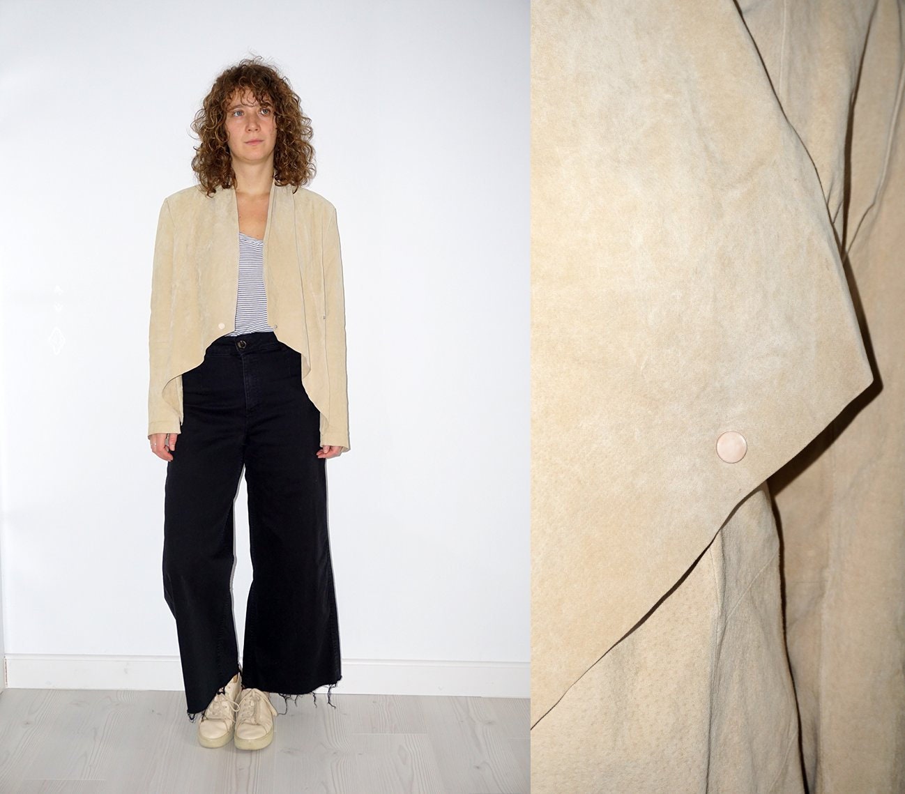 ジャケット・アウター 90s sheer beige double-breasted jacket PRADA 2007 beige silk blend panelled double breast belted