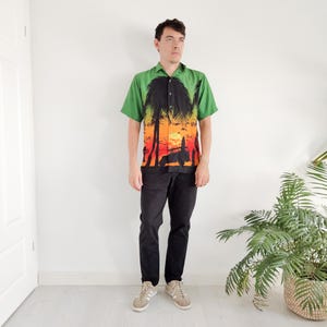 Chemise hawaïenne à motifs des années 90