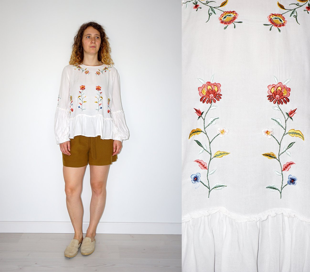 販売用 新品タグ付き VINTAGE FLOWER EMBROIDERY SHIRT トップス