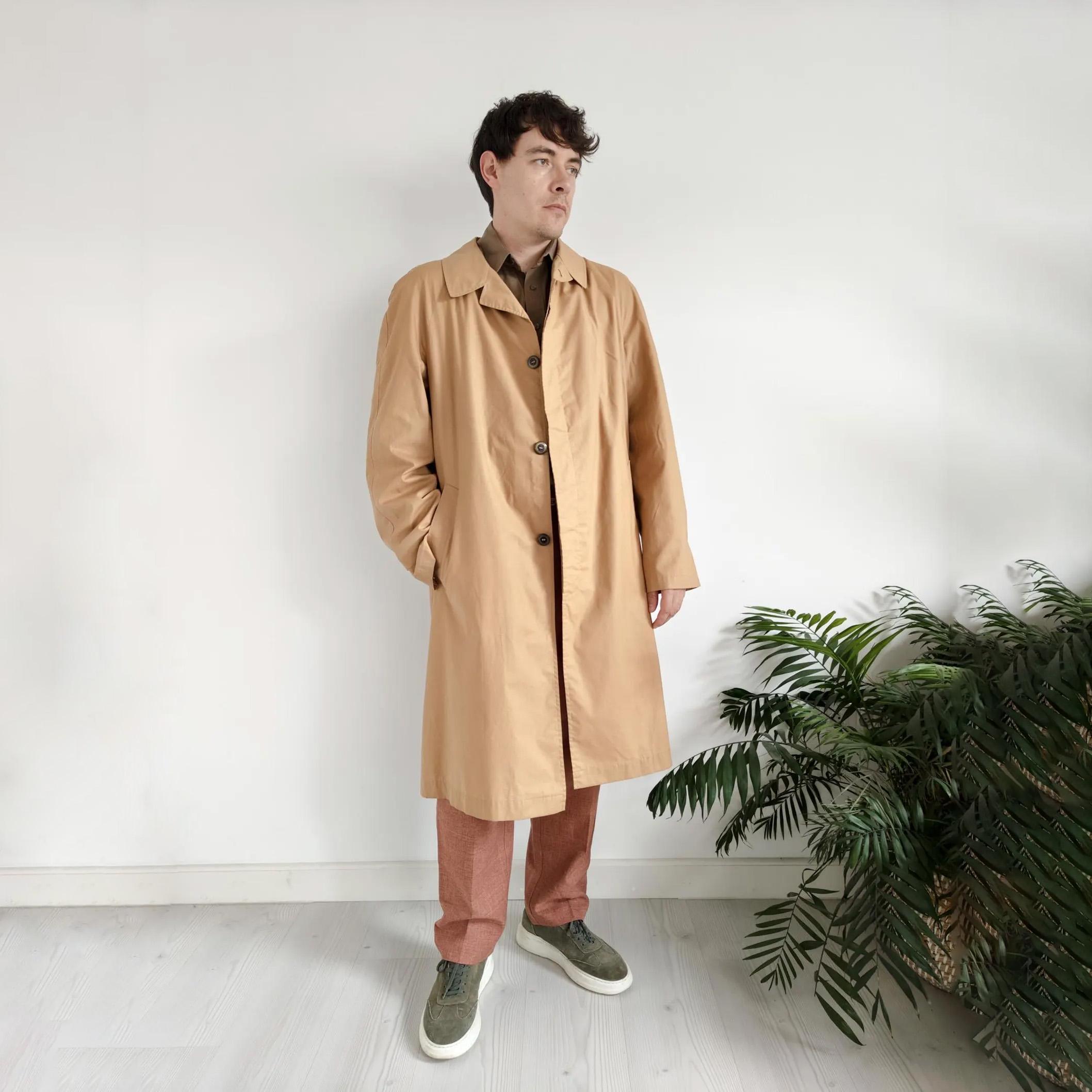 80's Camel Cotton Trench Coat for Men - Etsy