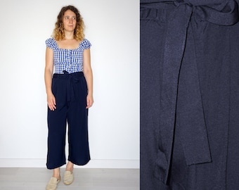 90's vintage navy blue women's  straight leg pants