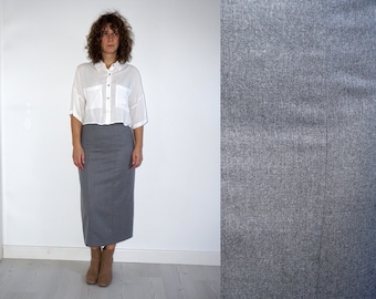 90's vintage wool gray pencil skirt