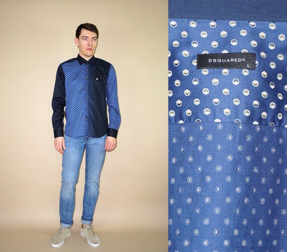 Chemise homme Dsquared2 slim a motifs bleue Etsy France