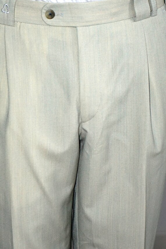 Buy 90's Retro Men's Light Gray Wool Straight Pants Online in