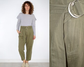 Plaid Oversized Carrot Pants, High-waisted Pants, Button Waist Slant Pocket  Plaid Pants, Tapered Pants, Carrot Trousers, Modest Clothing - Etsy