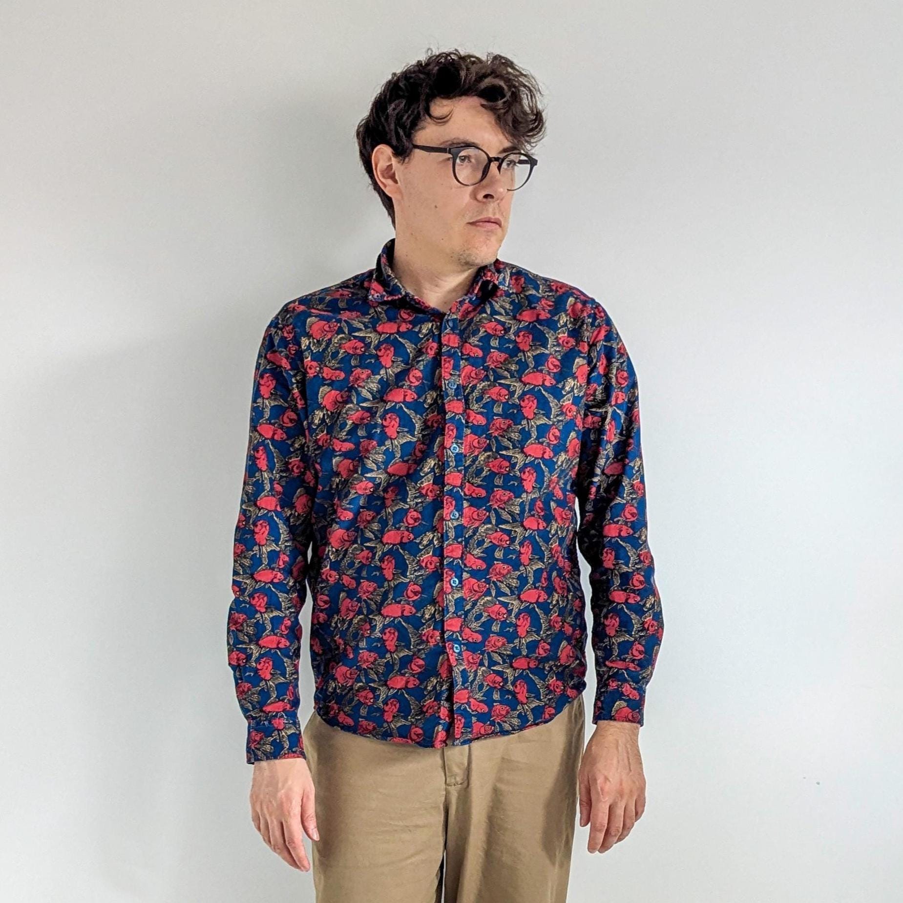 Printed Corduroy Shirt - Etsy New Zealand