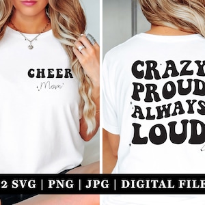 Crazy Loud immer stolz Cheer Mom svg - png - Cheer Mom - geschnitten Datei - Silhouette - Cricut - digitaler Download