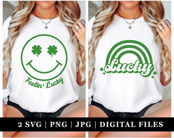 Feelin Lucky - St Patrick's Day - St Paddy's Day - Kleeblatt - SVG PNG JPG - Schnittdatei - Silhouette - Cricut - Digital Download