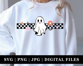 Checkered Ghost SVG | Halloween Cricut File (Digital Download
