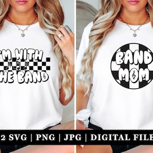 Band Mom svg | png | Marching Band Mom svg | I&#39;m with the Band | School Band PNG | Retro Band Mom Cut File - Cricut - Digital Download