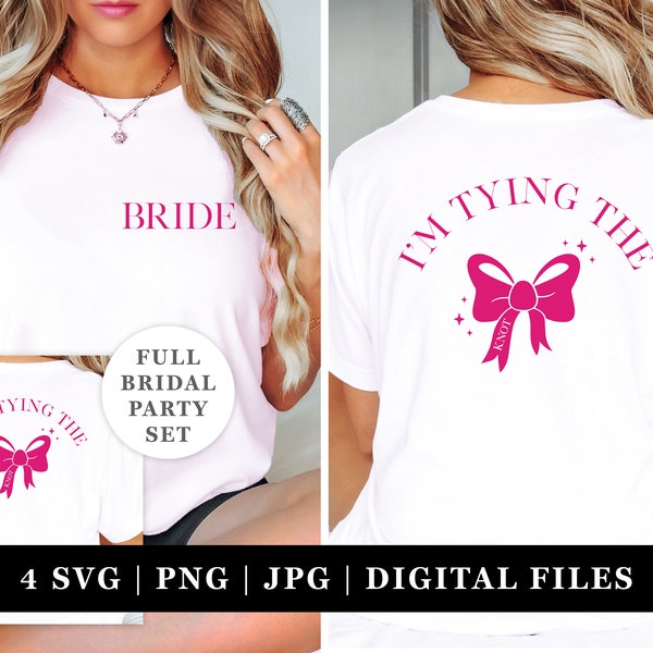 She's Tying The Knot SVG Bundle | Bow Coquette Bach Party | Squad SVG Bundle | Bridal Party | Bachelorette Shirt SVG Bridesmaids Shirts