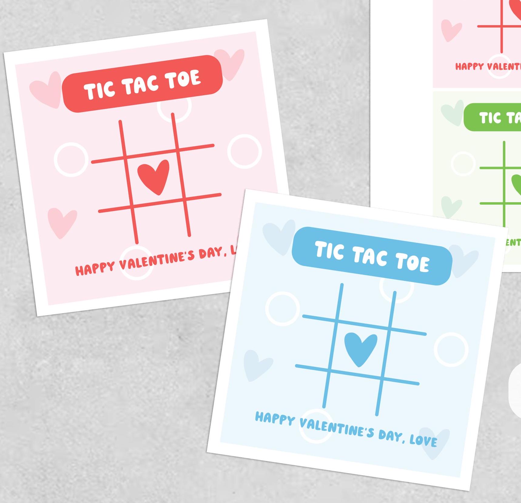 Tic Tac Toe Valentine's Day Printable Tags: Kids Class Game (digital ...