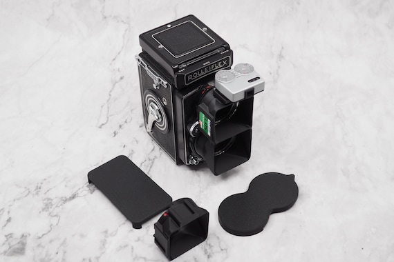Rolleiflex Bay III Lens Dual Single Hood/shade & Cap for 2.8