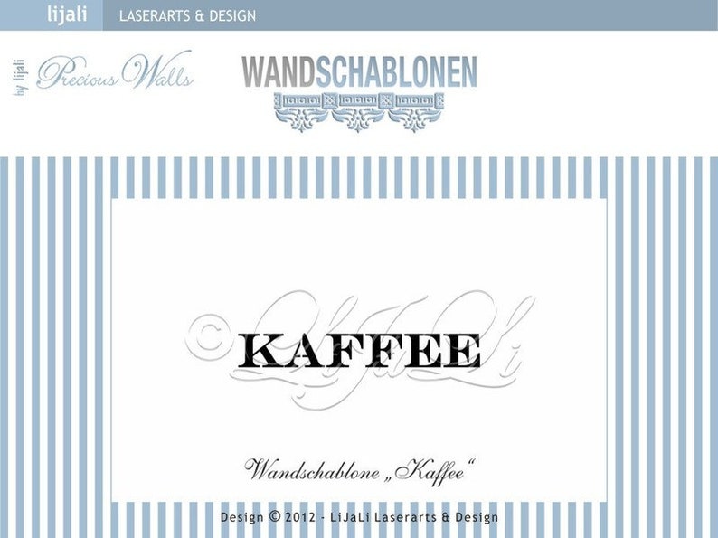 Wandschablone Schriftzug Kaffee Bild 1