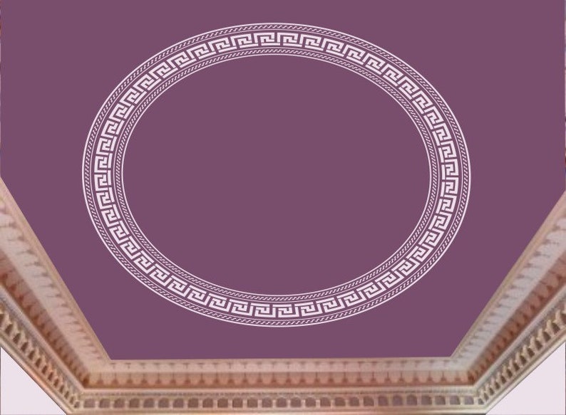 Wall stencil meander ceiling ornament Athens image 1