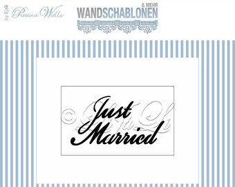 Just Married Hochzeit Zeichen Schablone Wiederverwendbar Malerei Handwerk 