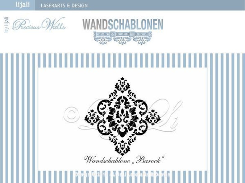 Wandschablone Ornament Baroque L Bild 2